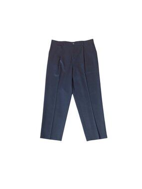 Mens Grey Pleated Dress Pants Flat Front Tailored Fit Belt Loops Button Closure